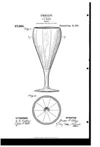 McKee Goblet Design Patent D 47684-1