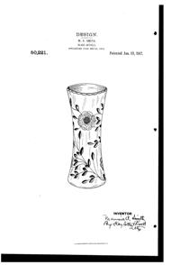 McKee Cut Vase Design Patent D 50221-1