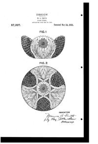 McKee Cut Bowl Design Patent D 57997-1