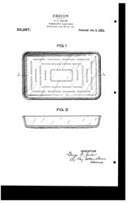 McKee Glasbake Baking Dish Design Patent D 59287-1