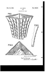 McKee Modern Square Vase Design Patent D 80543-1