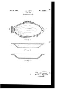 McKee Glasbake Fish Dish Design Patent D131054-1
