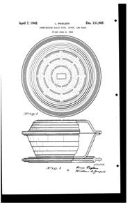 McKee Glasbake Casserole and Underplate Design Patent D131965-1