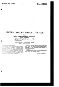 McKee Glasbake Casserole and Underplate Design Patent D131965-2