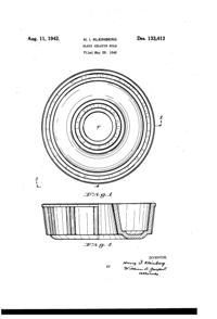 McKee Glasbake Gelatin Mold Design Patent D133413-1