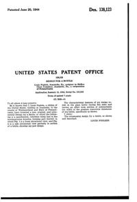 McKee Bottle Design Patent D138123-2