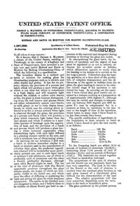 MacBeth-Evans Illuminating Glass Patent 1097600-1
