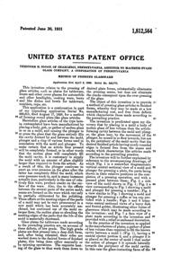 MacBeth-Evans Method of Pressing Glass Patent 1812564-4