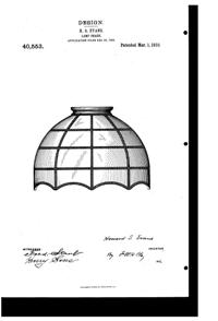 MacBeth-Evans Light Fixture Shade Design Patent D 40553-1