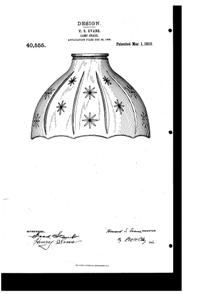 MacBeth-Evans Light Fixture Shade Design Patent D 40555-1