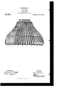 MacBeth-Evans Light Fixture Shade Design Patent D 41081-1