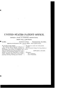 MacBeth-Evans Light Fixture Shade Design Patent D 41081-2