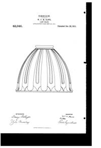 MacBeth-Evans Light Fixture Shade Design Patent D 42046-1