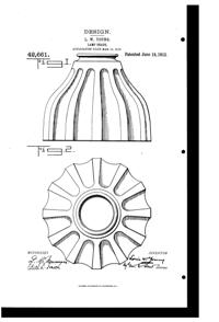 MacBeth-Evans Light Fixture Shade Design Patent D 42661-1