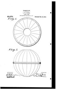 MacBeth-Evans Light Fixture Globe Design Patent D 43575-1