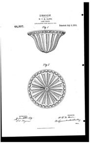 MacBeth-Evans Light Fixture Shade Design Patent D 44307-1
