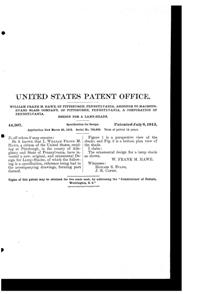 MacBeth-Evans Light Fixture Shade Design Patent D 44307-2