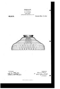 MacBeth-Evans Light Fixture Shade Design Patent D 45415-1