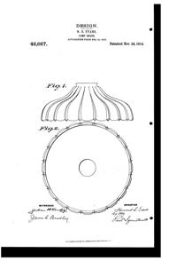 MacBeth-Evans Light Fixture Shade Design Patent D 46667-1