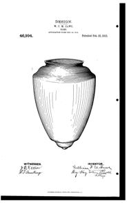 MacBeth-Evans Light Fixture Globe Design Patent D 46994-1