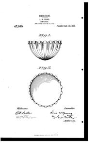 MacBeth-Evans Light Fixture Shade Design Patent D 47280-1
