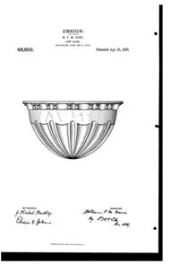 MacBeth-Evans Light Fixture Shade Design Patent D 48893-1