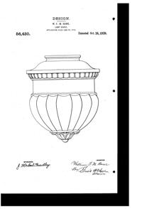 MacBeth-Evans Light Fixture Globe Design Patent D 56430-1