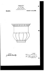 MacBeth-Evans Light Fixture Shade Design Patent D 56431-1