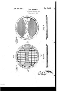 MacBeth-Evans Lens Design Patent D 72066-1