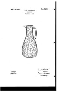 MacBeth-Evans Jug Design Patent D 73513-1