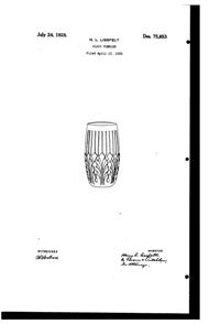 MacBeth-Evans Crystal Leaf Tumbler Design Patent D 75853-1