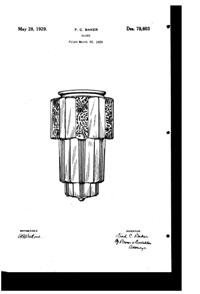 MacBeth-Evans Light Fixture Globe Design Patent D 78603-1