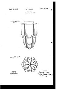 MacBeth-Evans Light Fixture Globe Design Patent D 86738-1
