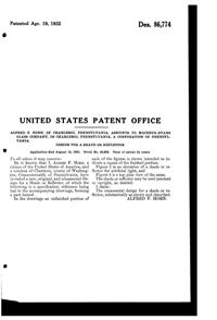 MacBeth-Evans Light Fixture Shade Design Patent D 86774-2