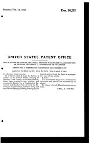 Bartlett Collins Ash Tray Combination Design Patent D 86293-2