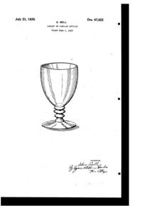 Bryce # 555 Goblet Design Patent D 67822-1