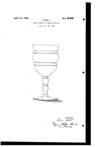 Bryce # 628 Goblet Design Patent D 69868-1