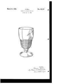 Bryce # 829 Goblet Design Patent D 99107-1