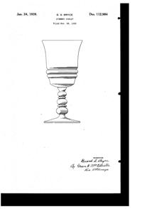 Bryce # 879 Goblet Design Patent D112984-1
