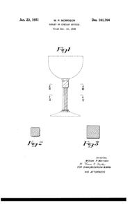 Bryce # 943 Colonnade Goblet Design Patent D161704-1