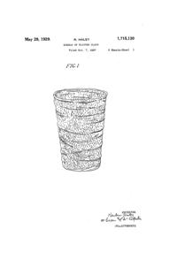 Consolidated #1100 Catalonian Bubbled Glass Patent 1715130-1