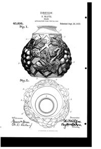 Consolidated Grape & Lattice Light Fixture Shade Design Patent D 40895-1
