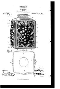 Consolidated Grape & Lattice Light Fixture Shade Design Patent D 41082-1