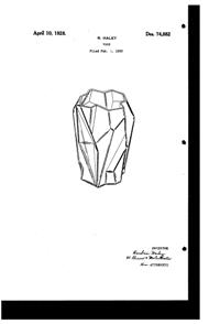 Consolidated Ruba Rombic Vase Design Patent D 74882-1