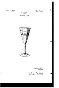Federal New Mode Etched Goblet Design Patent D 71644-1