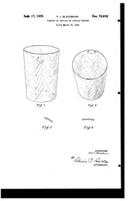 Federal Tumbler Design Patent D 79416-1