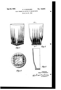 Federal Park Avenue Tumbler Design Patent D122691-1