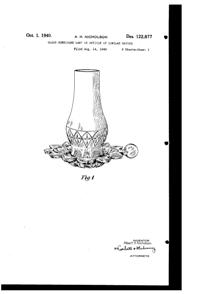 Federal Petal Hurricane Lamp Design Patent D122877-1