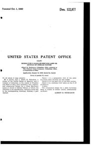 Federal Petal Hurricane Lamp Design Patent D122877-3