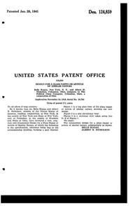 Federal Star Bowl Design Patent D124859-2